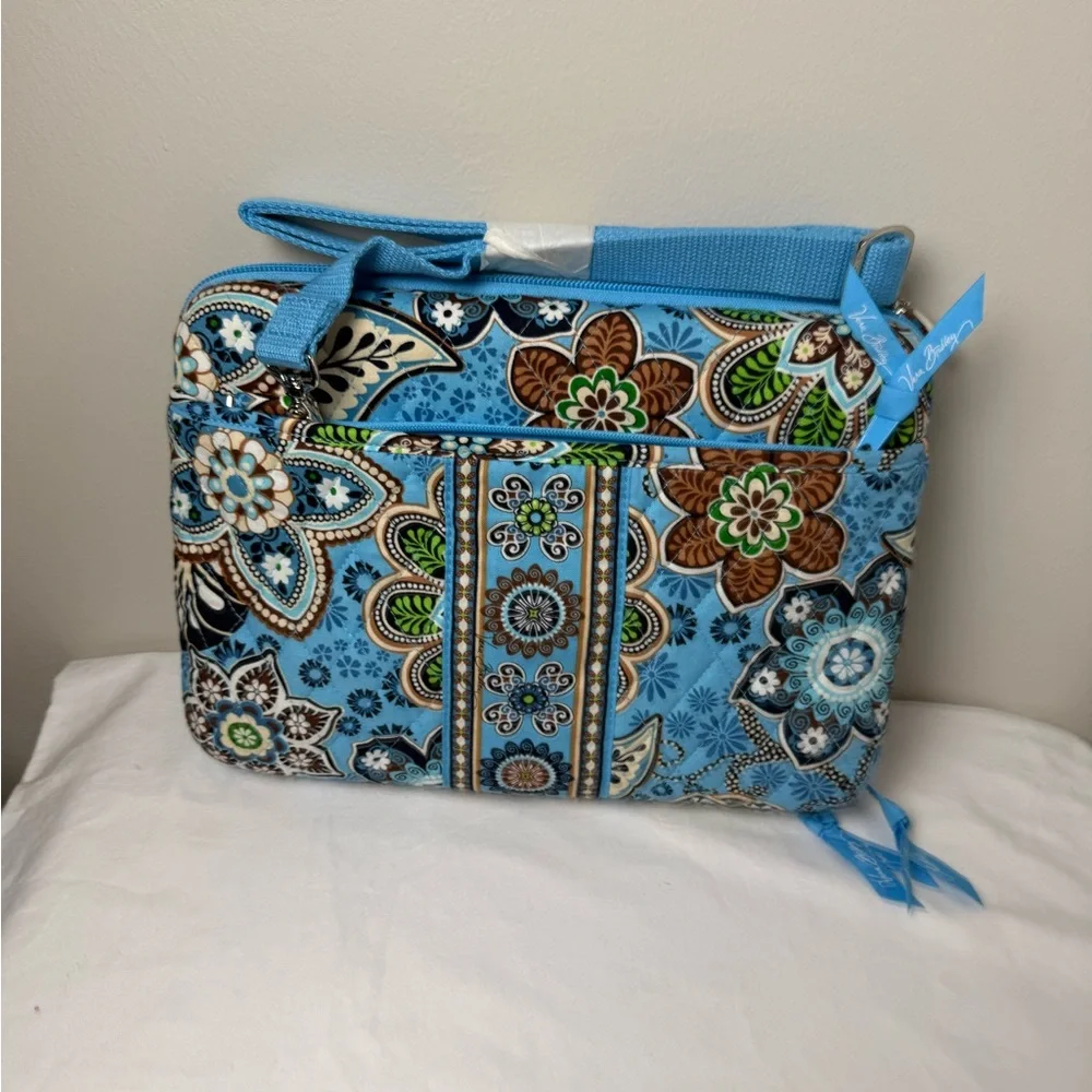 NWT Vera Bradley Bali Blue Mini Laptop Case Padded 12” X 8.5” Rare